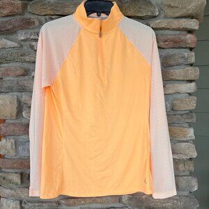 adidas Women's 1/4 Zip Long Slv Golf Pullover Top UPF 50 Acid Orange M L NWT